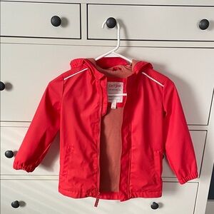 Cat & Jack Vibrant Red Kids' Hooded Rain Jacket